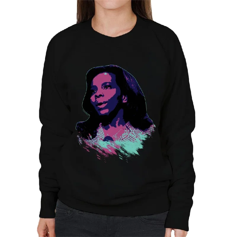 versatile gym hoodieTV Times Soul Singer Gladys Knight 1971 Pop Art Stylised Women's Sweatshirt