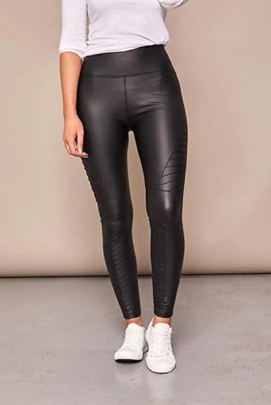 oversized dressPattie Black High Waist PU Biker Leggings