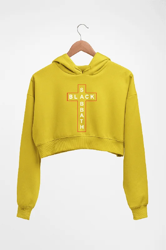 Anniversary Sale oversized hooded sweatshirtBlack Sabbath Crop HOODIE FOR WOMEN