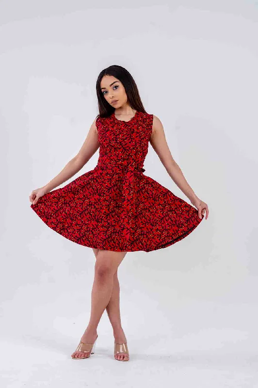 Flash Sale wrap dressOto Mini Dress | Red African Print