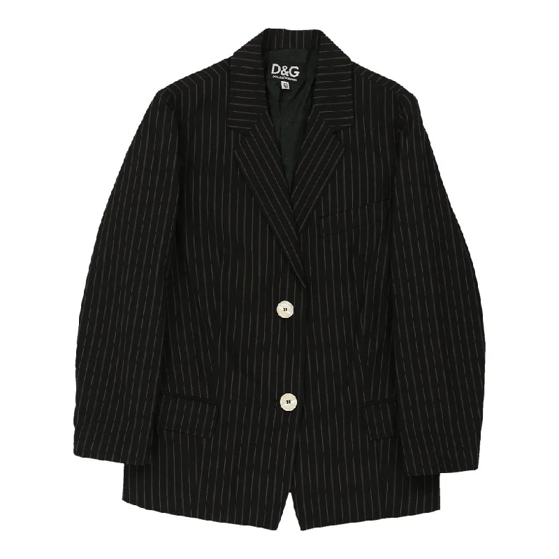 Best Deals Dolce & Gabbana Striped Blazer - Small Black Cotton Blend