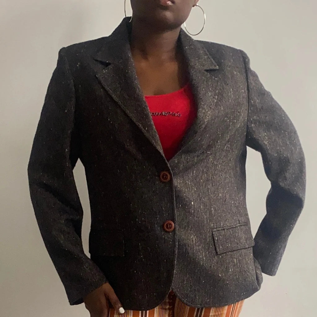 Major Savings Linexline Blazer - XL Grey Wool Blend