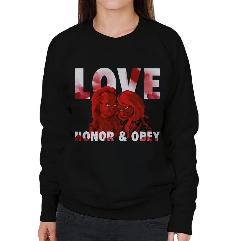 Instant Savings contemporary fitness sweatshirtChucky Tiffany Valentine Love Honor And Obey Women's Sweatshirt Instant Savings contemporary fitness sweatshirtChucky Tiffany Valentine Love Honor And Obey Women's Sweatshirt