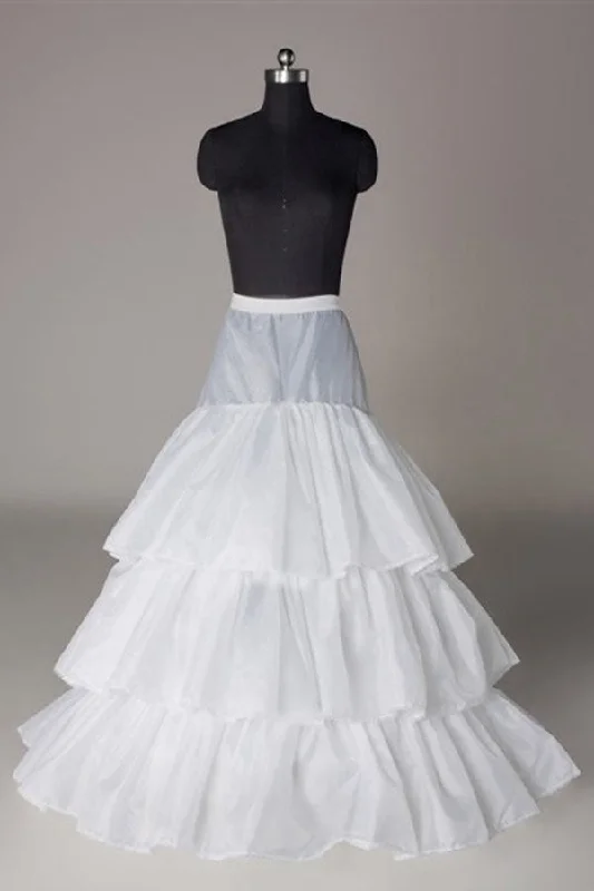 Grand Opening Sale Simple Nylon A-Line 3 Tier Floor Length Slip Style Wedding Petticoats P07