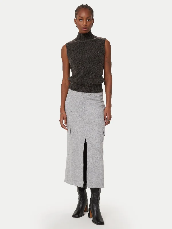 boho dressThe Cargo Midi Skirt in Light Grey