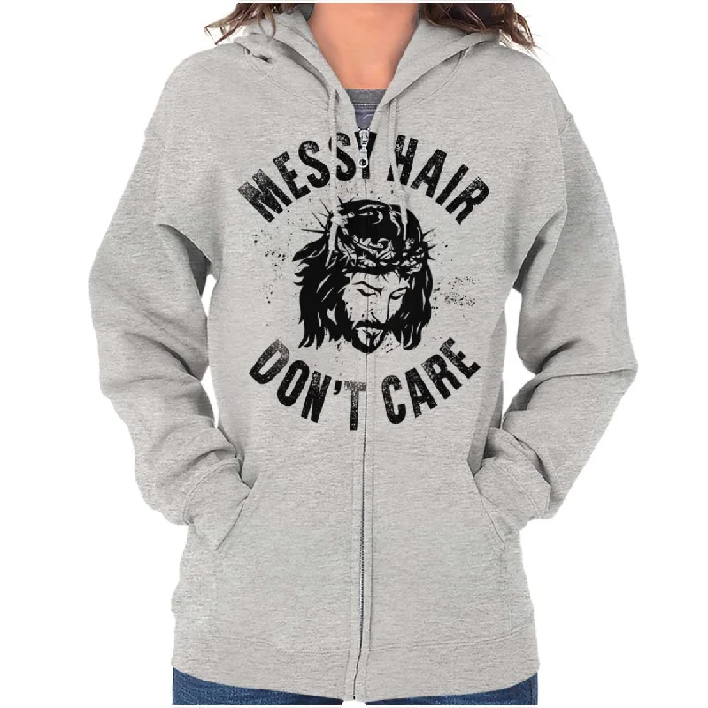Limited Stock zip-up hoodieMessy Hair Jesus Zip Hoodie