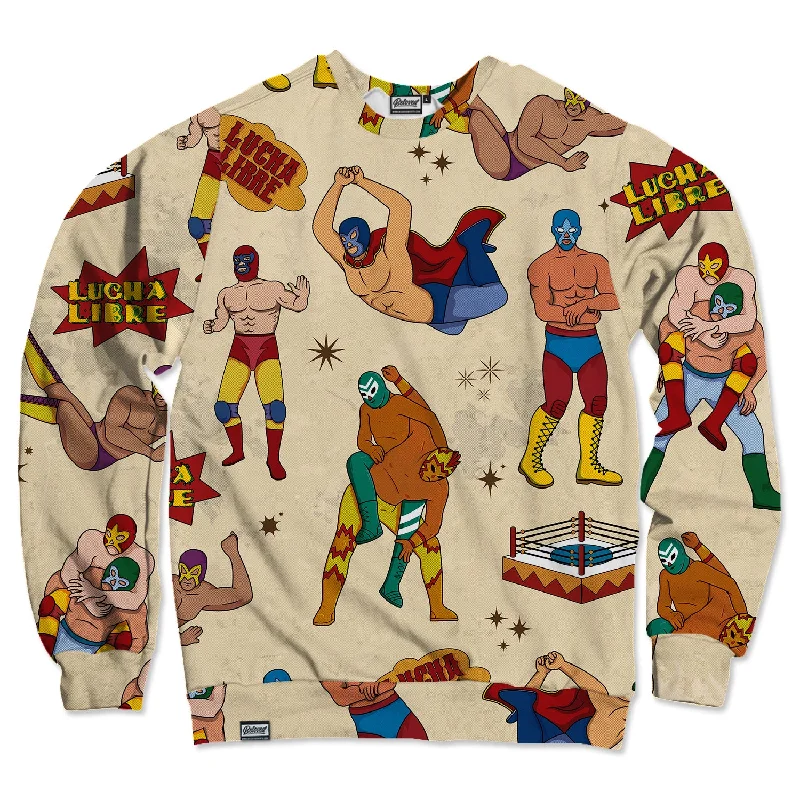 fitted workout sweatshirtLucha Libre Pattern Unisex Sweatshirt