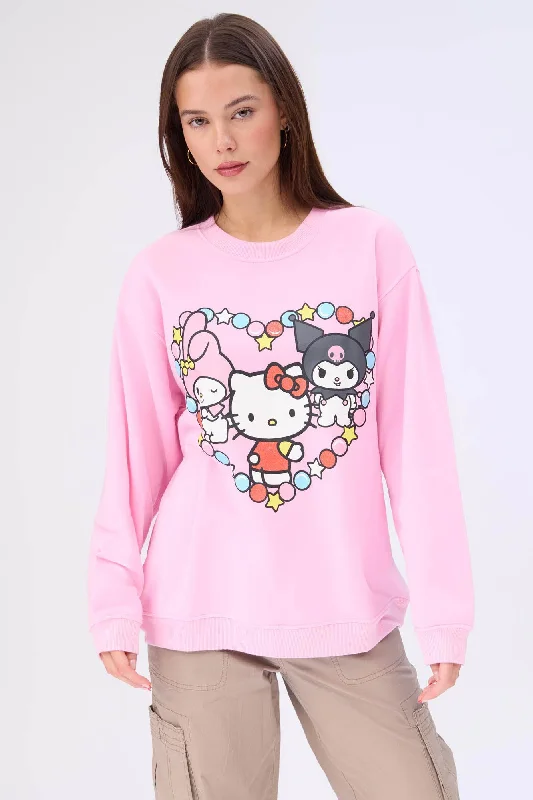 soft sports hoodieHello Kitty And Friends Graphic Crew Neck Sweatshirt