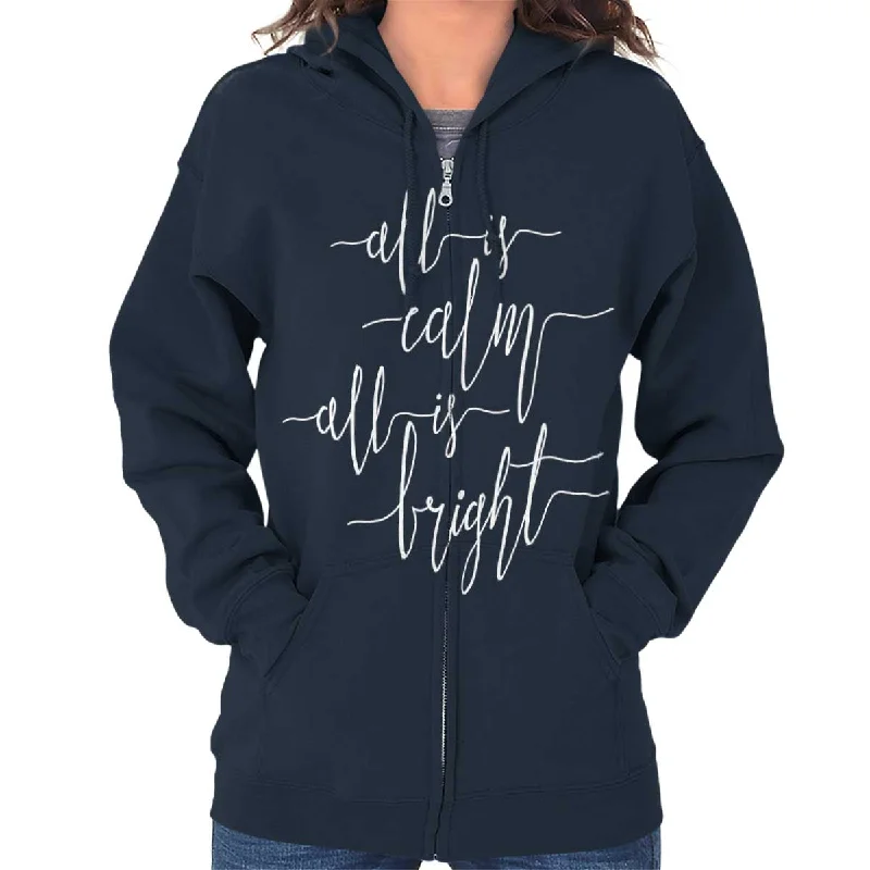 Value Deals casual hoodie with logoAll Is Bright Zip Hoodie