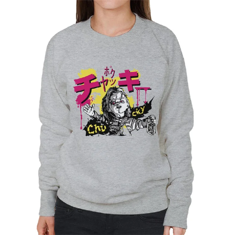 Bonus Savings chic fitness hoodieChucky Kanji Women's Sweatshirt