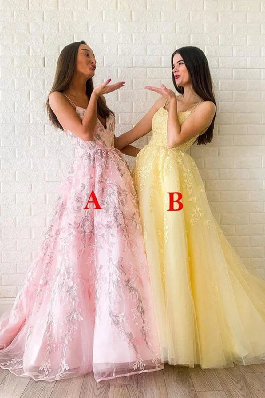 Special Price casual evening dressLace A-line Tulle Appliques Long Prom Dress Evening Dress,DP897