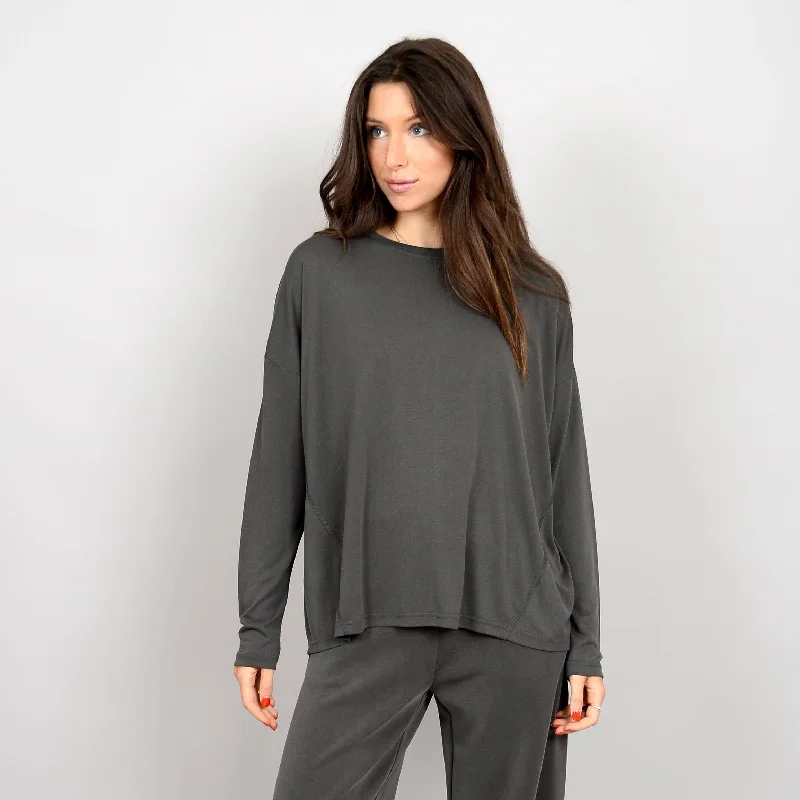 loose fit athletic hoodieLeila Super Soft Modal LS Top