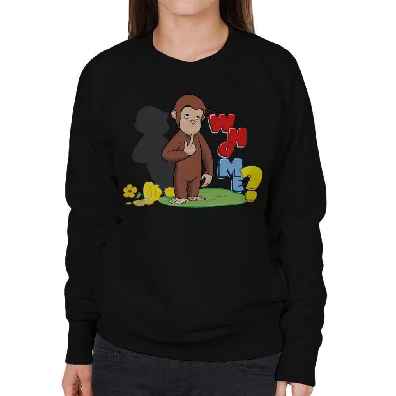 athletic streetwear sweatshirtCurious George Broken Flower Pot Who Me Women's Sweatshirt