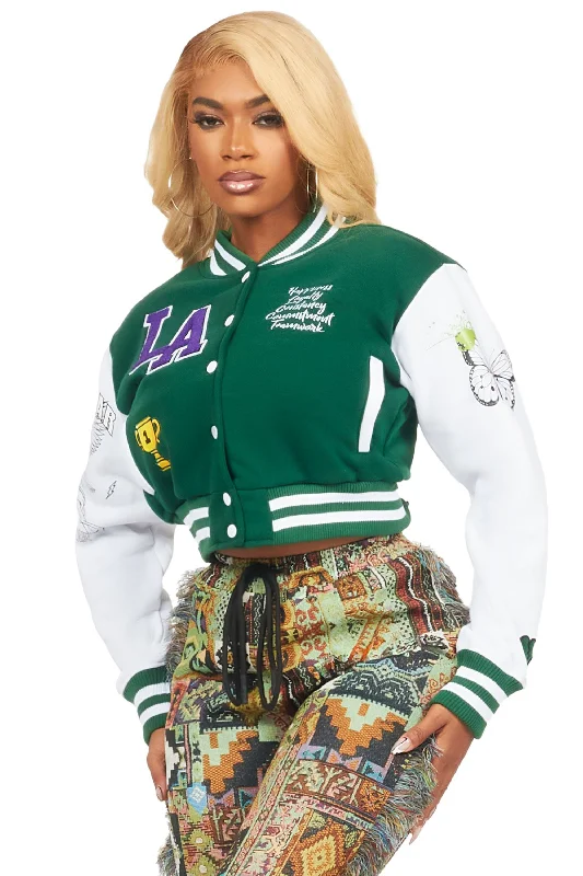 Major Savings Momo Green Varsity Jacket