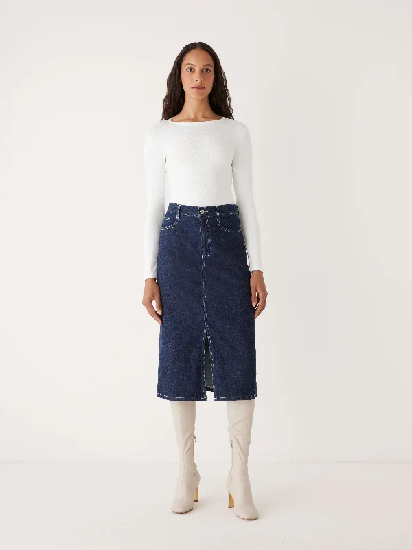 oversized dressThe Denim Midi Skirt in Navy