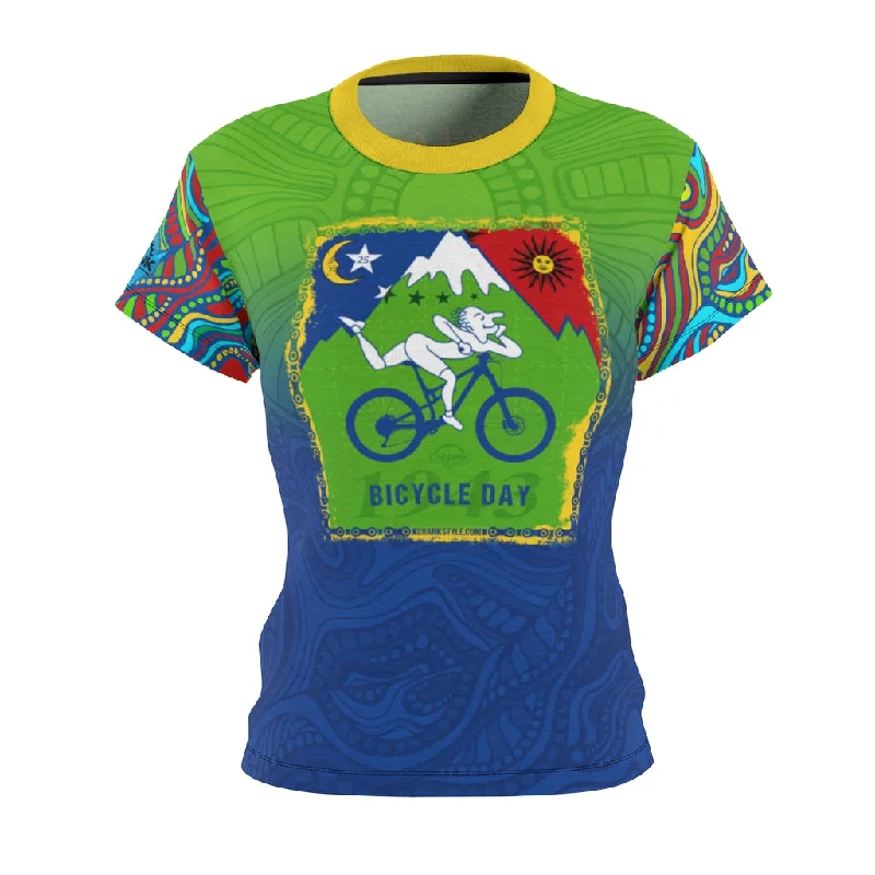 fashion sportswear hoodie"Lighter & Brighter" Ladies Psychedelic Bicycle Day MTB Jersey II