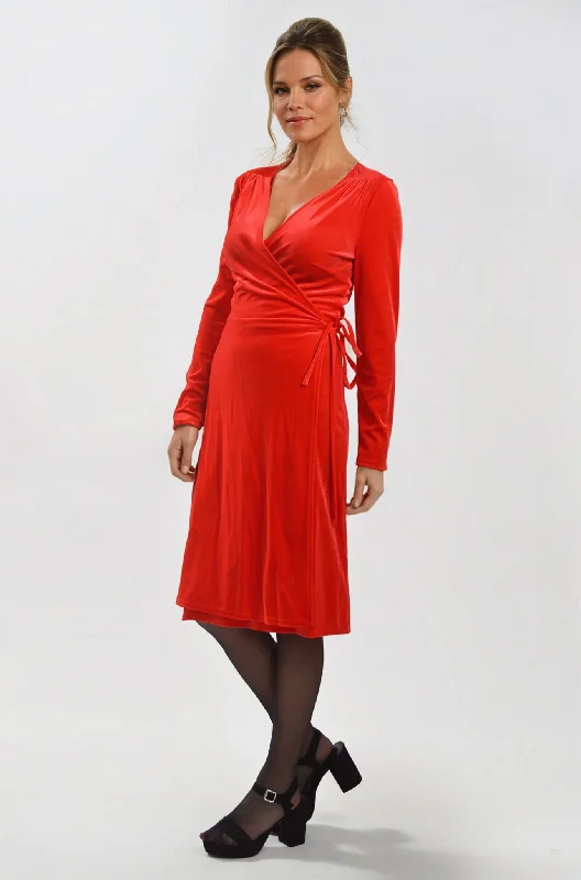 Extra Discounts Velour Wrap Dress