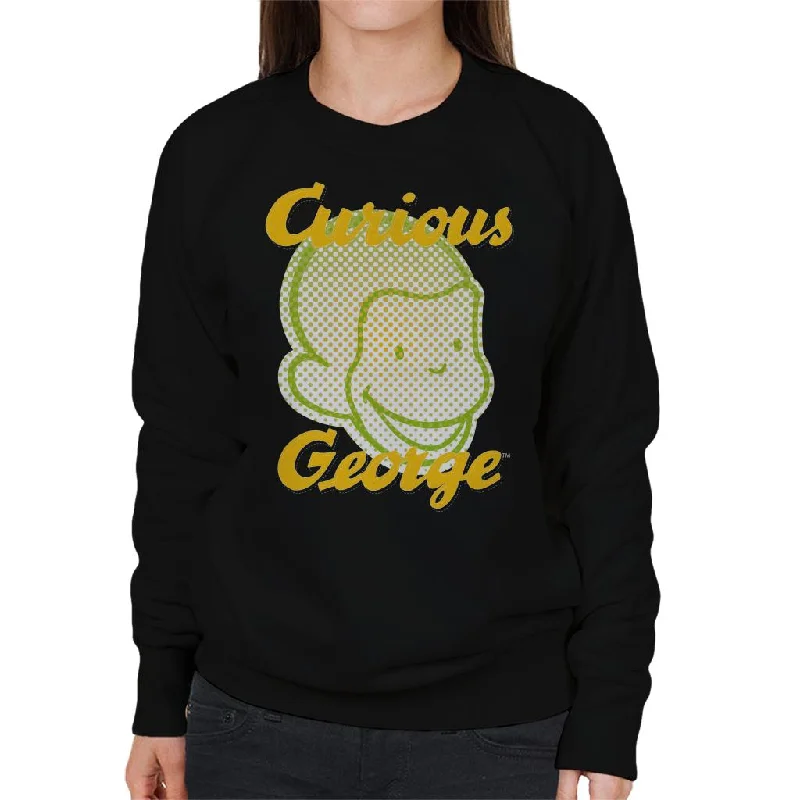 graphic gym sweatshirtCurious George Face Logo Women's Sweatshirt