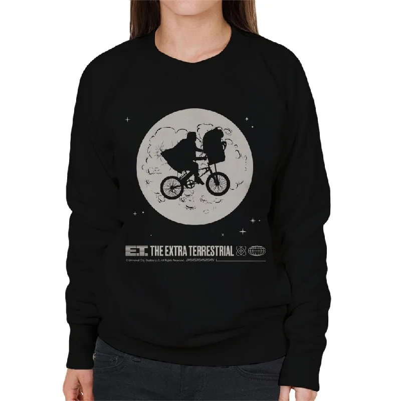 athletic casual sweatshirtE.T. 1982 Space Explorer Bike Flyin' High Women's Sweatshirt