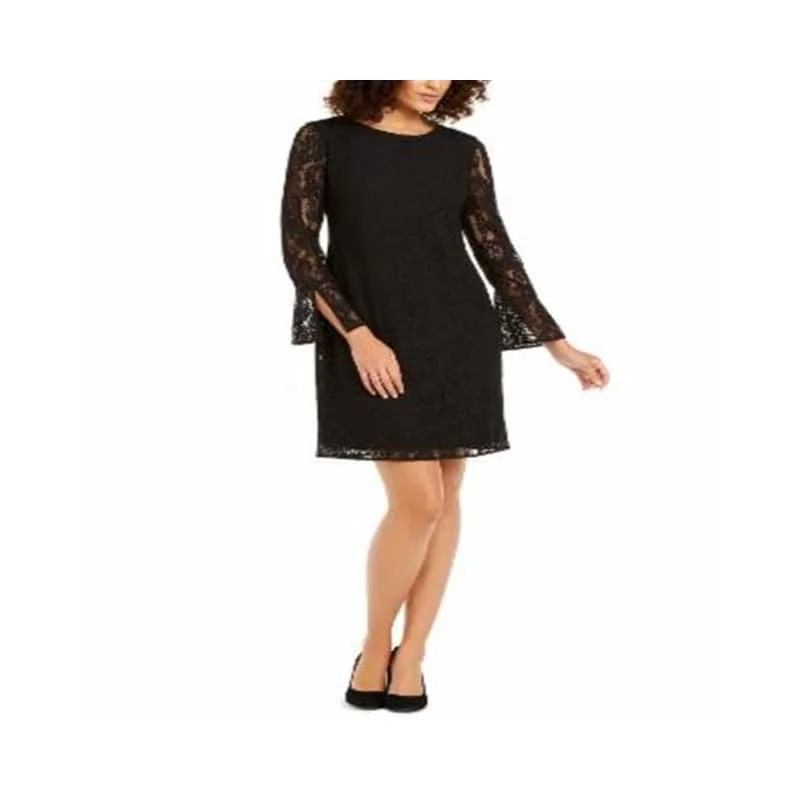 Best Seller Anne Klein Women's Lace Jewel Neck Sheath Dress Black