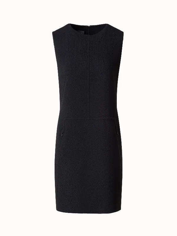 fitted dressShort Sheath Dress in Wool Crêpe Double-Face