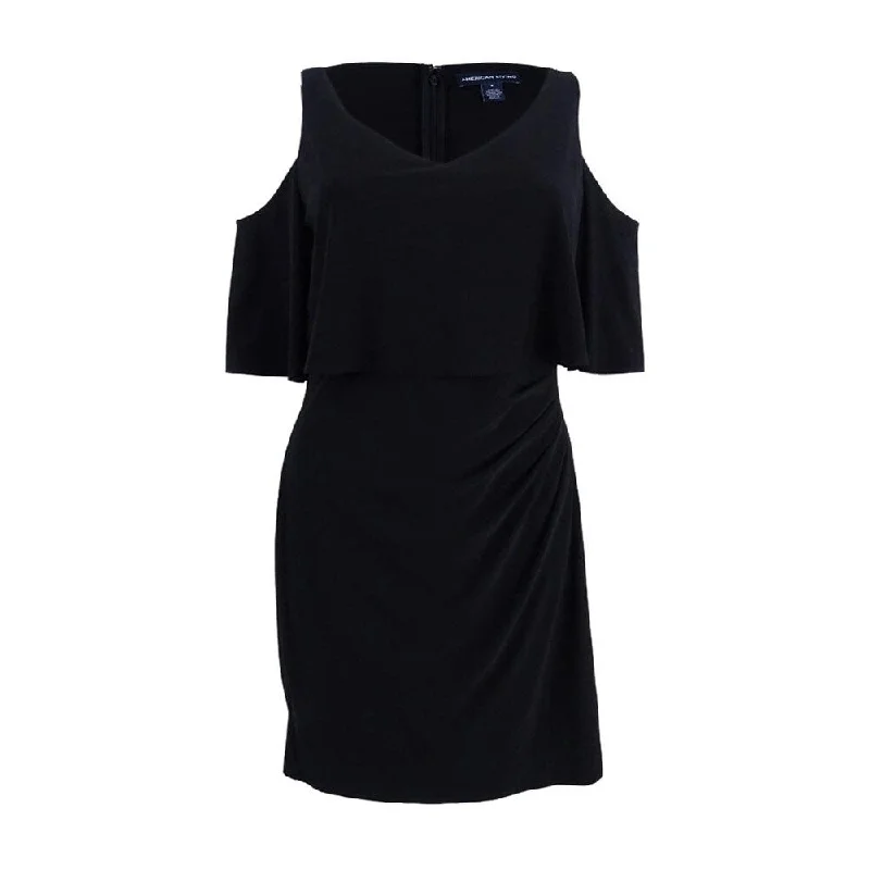 Act Fast Tags Weekly Women's Cold Shoulder Popover Dress Black Size 16