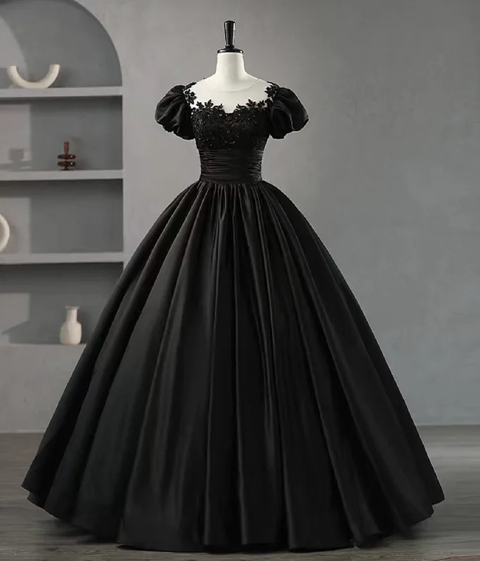 Overstock Sale winter dressBlackA-Line Appliques Formal Party Dress Ball Gown with Beading,DP1005