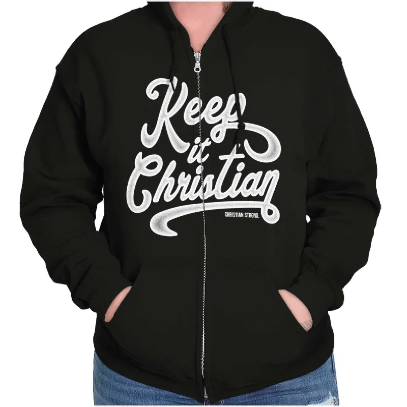 Price Slash comfortable hoodieKeeping It Christian Zip Hoodie