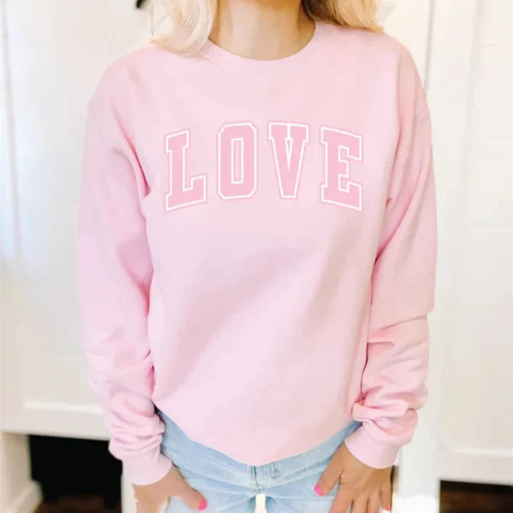 relaxed fit sports hoodieLove Varsity Cozy Crew