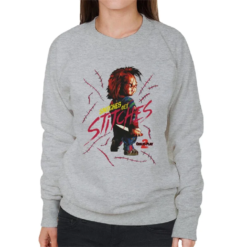 Price Blitz lightweight workout sweatshirtChucky Childs Play 2 Snitches Get Stitches Women's Sweatshirt Price Blitz lightweight workout sweatshirtChucky Childs Play 2 Snitches Get Stitches Women's Sweatshirt