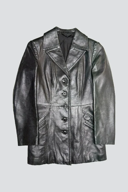 Exclusive Savings Black Leather Panel Blazer