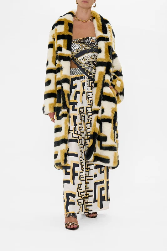 Price Reduction LONG TEDDY COAT - MONOGRAM TEMPLES OF DENDARA