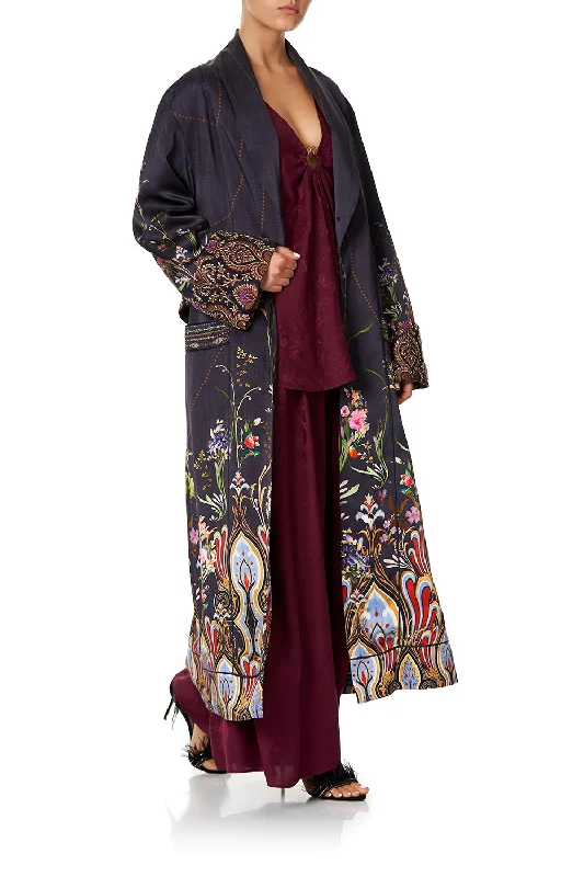 Price Fest COAT WITH DETACHABLE BACK BAND WILD FLOWER