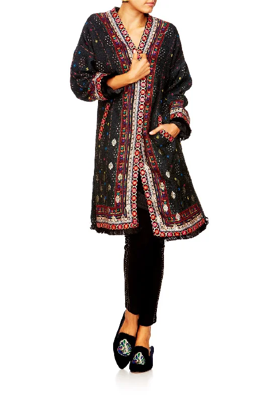 Super Sale LONG COAT WITH SPLITS SONGS ON THE LAWN