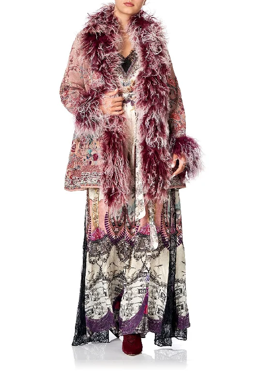 Online Exclusive KNIT JACQUARD COAT WITH FUR ALL MY AVIGNON