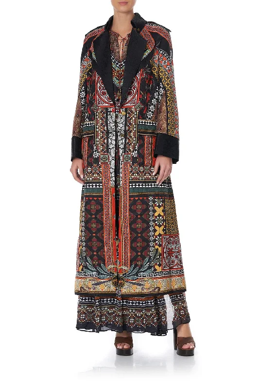 Seasonal Clearance LONG MILITARY COAT PAVED IN PAISLEY