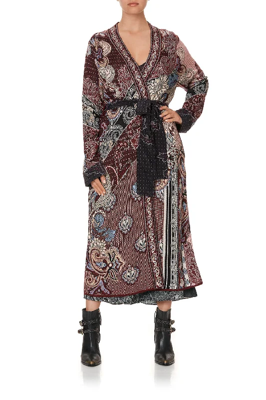 Don’t Miss Out KNIT COAT WITH WOVEN DETAIL TALE OF THE FIRE BIRD