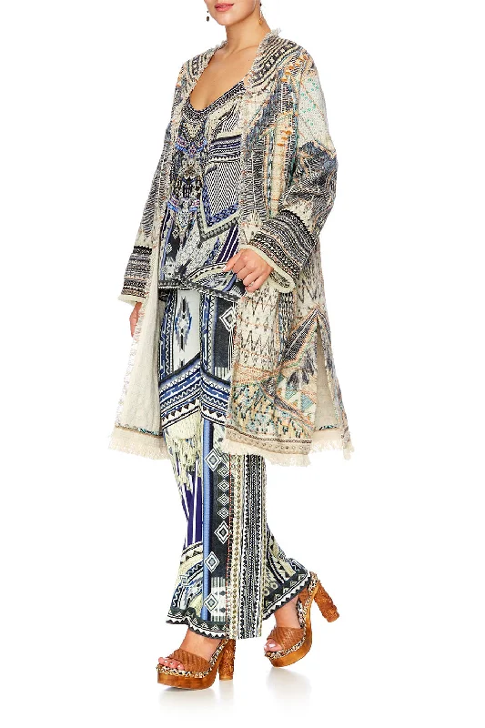 Bargain Blast LONG RELAXED COAT WEAVE ON