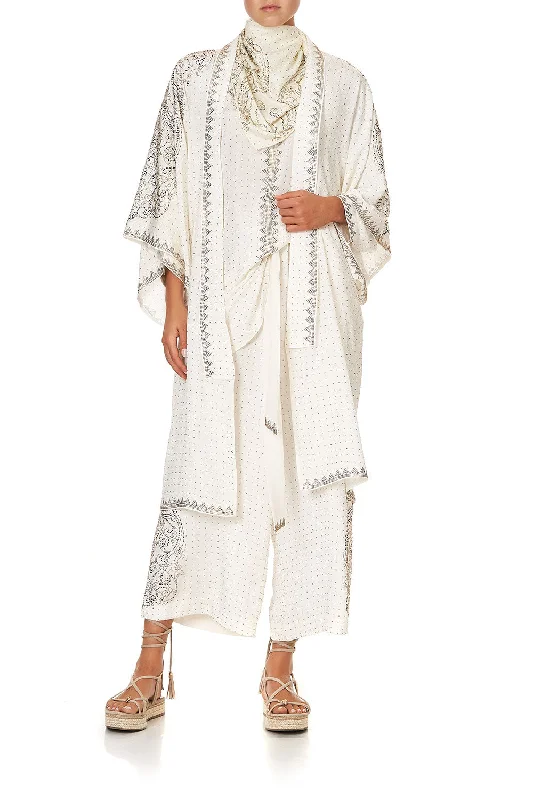 Clearance Event MID LENGTH KIMONO COAT LUXE CREAM