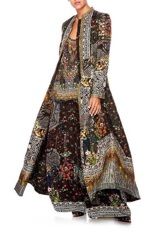 Savings Spectacular LONG PANELLED COAT BEHIND CLOSED DOORS