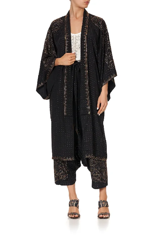 Stock Up and Save MID LENGTH KIMONO COAT LUXE BLACK