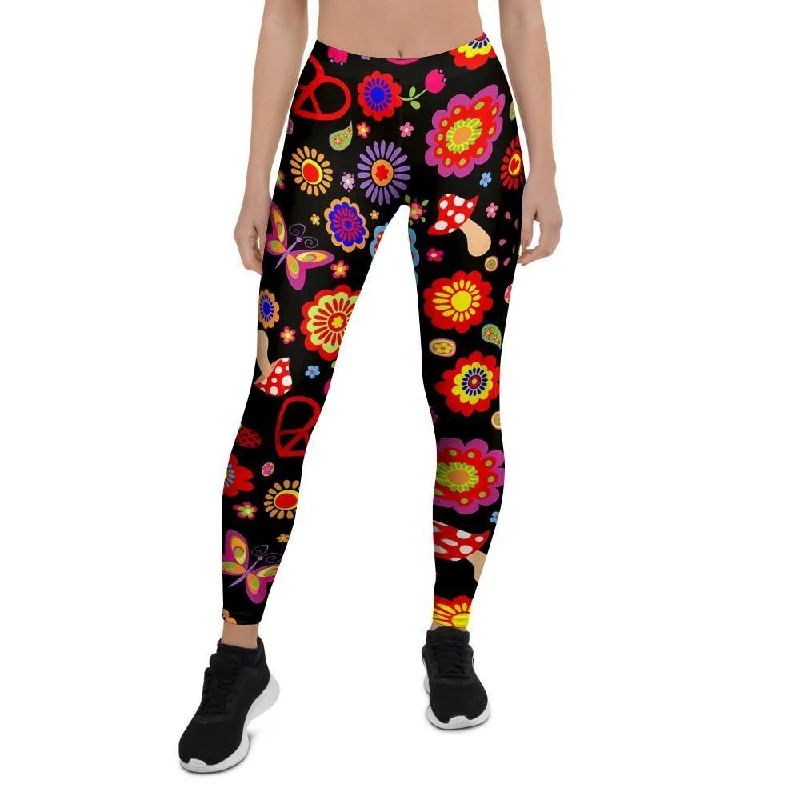Extra Savings Abstract Flower Hippie Women's Leggings
